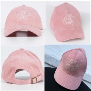 “Can’t Knock the Hustle” Blush Corduroy Hat